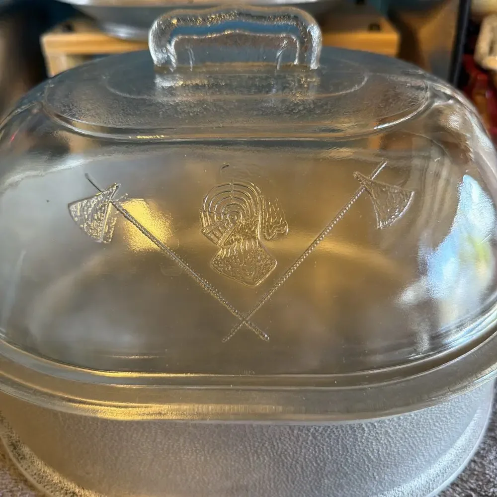 Guardian Service Vintage Cast Aluminum Oval Dutch Oven Roaster with Glass Lid